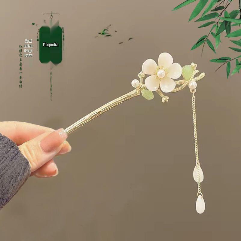 Exquisite Vintage-Inspired Tassel Hairpin for Women - Elegant Hanfu Cheongsam Style Headdress