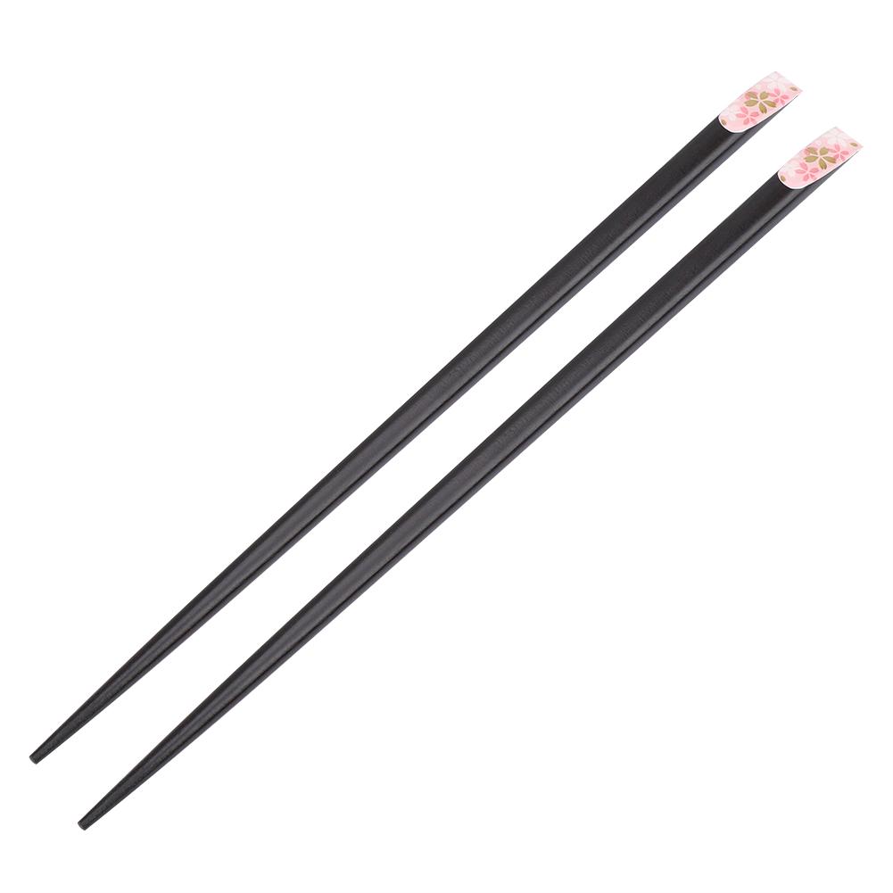 1 Pair of  Japanese Style Sakura  Pattern Reusable Durable Wooden Chopsticks (Pink)