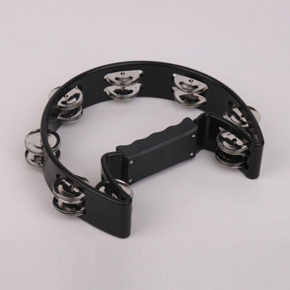 Portable Half Moon Handbell Bright Sound Orff Tambourine  Preschool Educational
