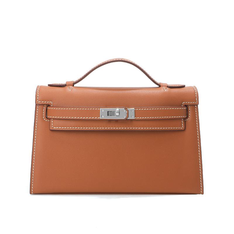 Swift erste Schicht Rindsleder Generation Kelly Umhängetasche, leichte Luxus Retro Umhängetasche, Echtleder Handtasche Tasche.