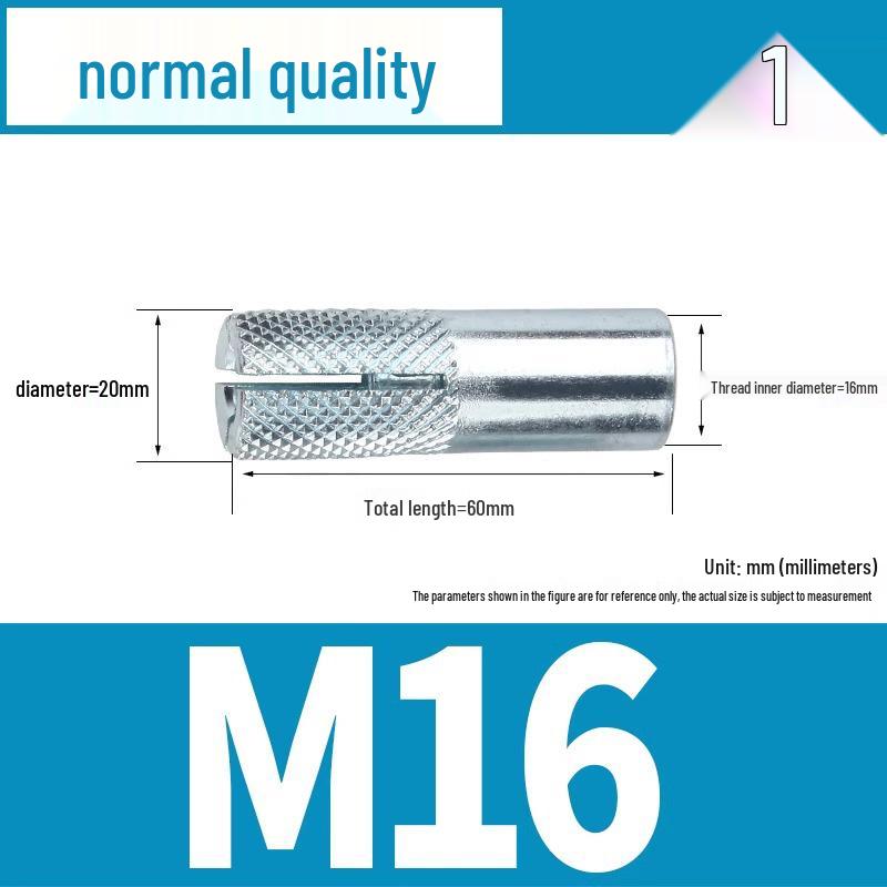 304 Stainless Steel Internal Expansion Screw and Wall Plug, Flat Expansion, M6/M8/M10/M12