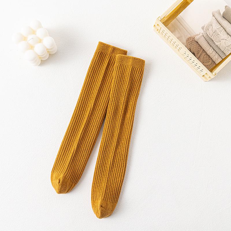 Kinder Kniestrümpfe im koreanischen Stil, einfarbig, Frottee - Mittel & Groß Mädchen Geruchsresistent, Atmungsaktiv