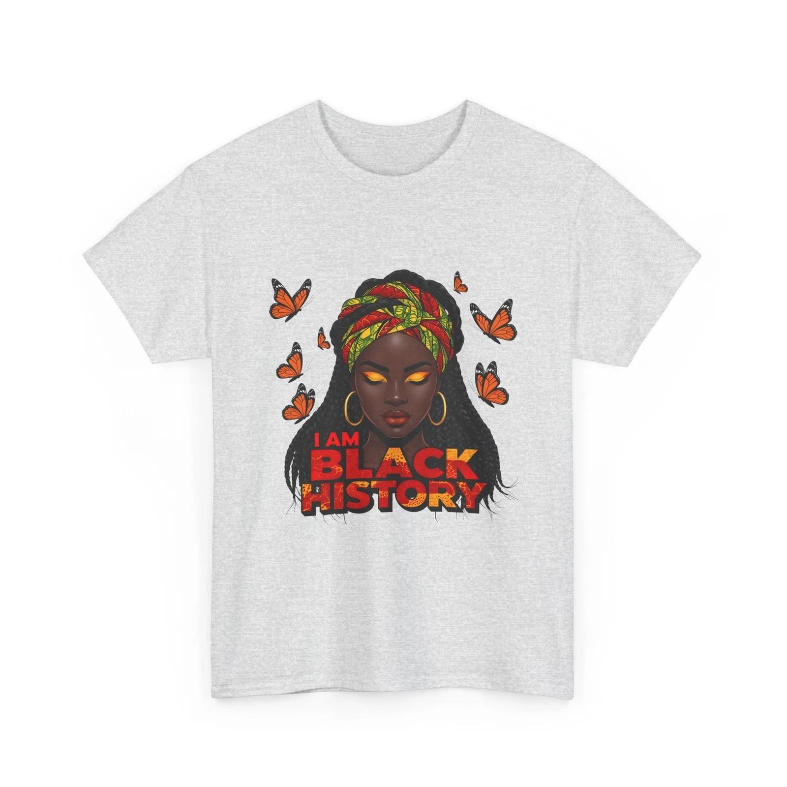 

I Am Black History T-Shirt | Confident Woman With Butterflies T-Shirt M