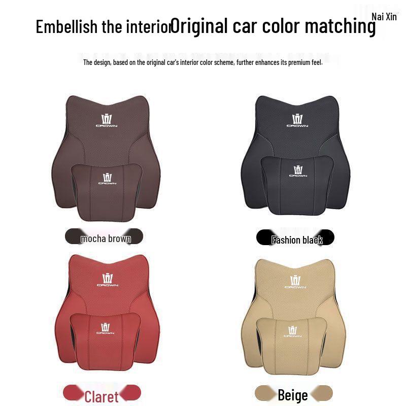Crown Land Cruiser Headrest & Lumbar Cushion for 12th-14th Gen Toyota Crown/Vellfire Neck Pillow