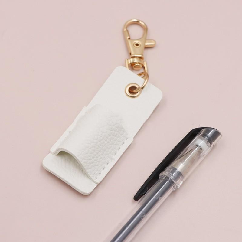 PU Leather Portable Pen Holder Mini Nurse Pen Clip Keychain Durable Pen Storage for Students Office Workers Gifts