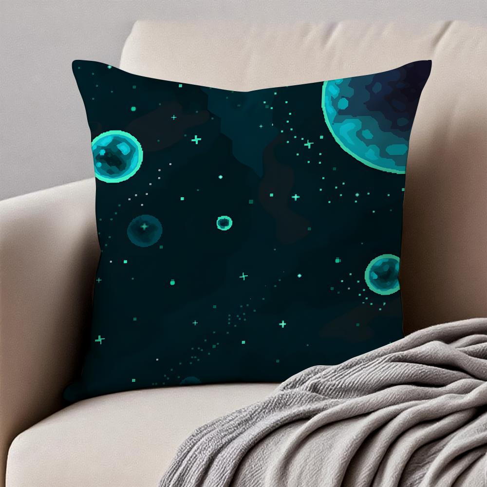 Dreamy Universe Starry SciFi Cushion Cover Pillowcase Antidustmite Invisible Zipper Short Plush Sofa Cushion