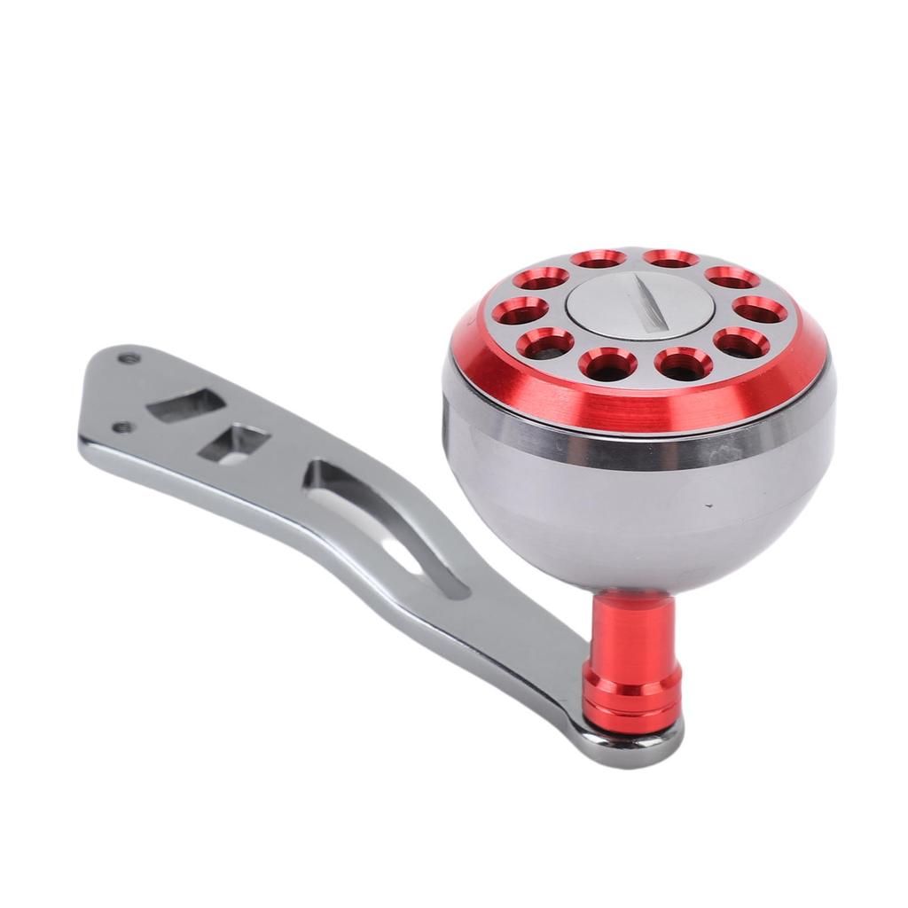 Fishing Reel Power Handle Aluminum Alloy Lightweight Ergonomic Baitcasting Reel Knob Handle Grip Red