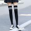 Women Thigh Socks 1 Pair Stockings High Elasticity Soft Solid Color Over The Knee Striped Keep Warm Lolita Flexible Anti-shrink Winter for School