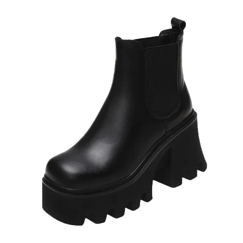 New High Heel Thick Bottom Anti Slip Fashion Women's Boots 2024 Autumn/Winter New Outdoor Modern Ankle Fashion Boots for Women