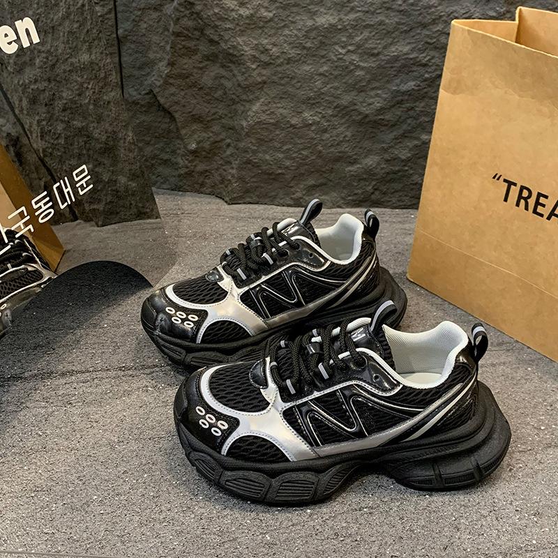 

Mesh breathable dad shoes women s summer new single mesh versatile thick-soled soft leather casual sports shoes tide 40