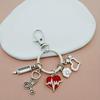 Vintage Syringe Stethoscope Keychain with Heart-Shaped Pendant