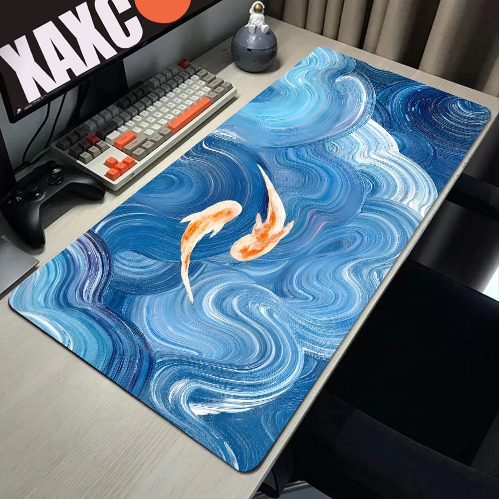 Lucky Koifish Large Mouse Pad Desk Mouse Pad Cute HD Desk Pad Extended Gaming Keyboard Mats Large XXL Gamer Mousepad 90x40