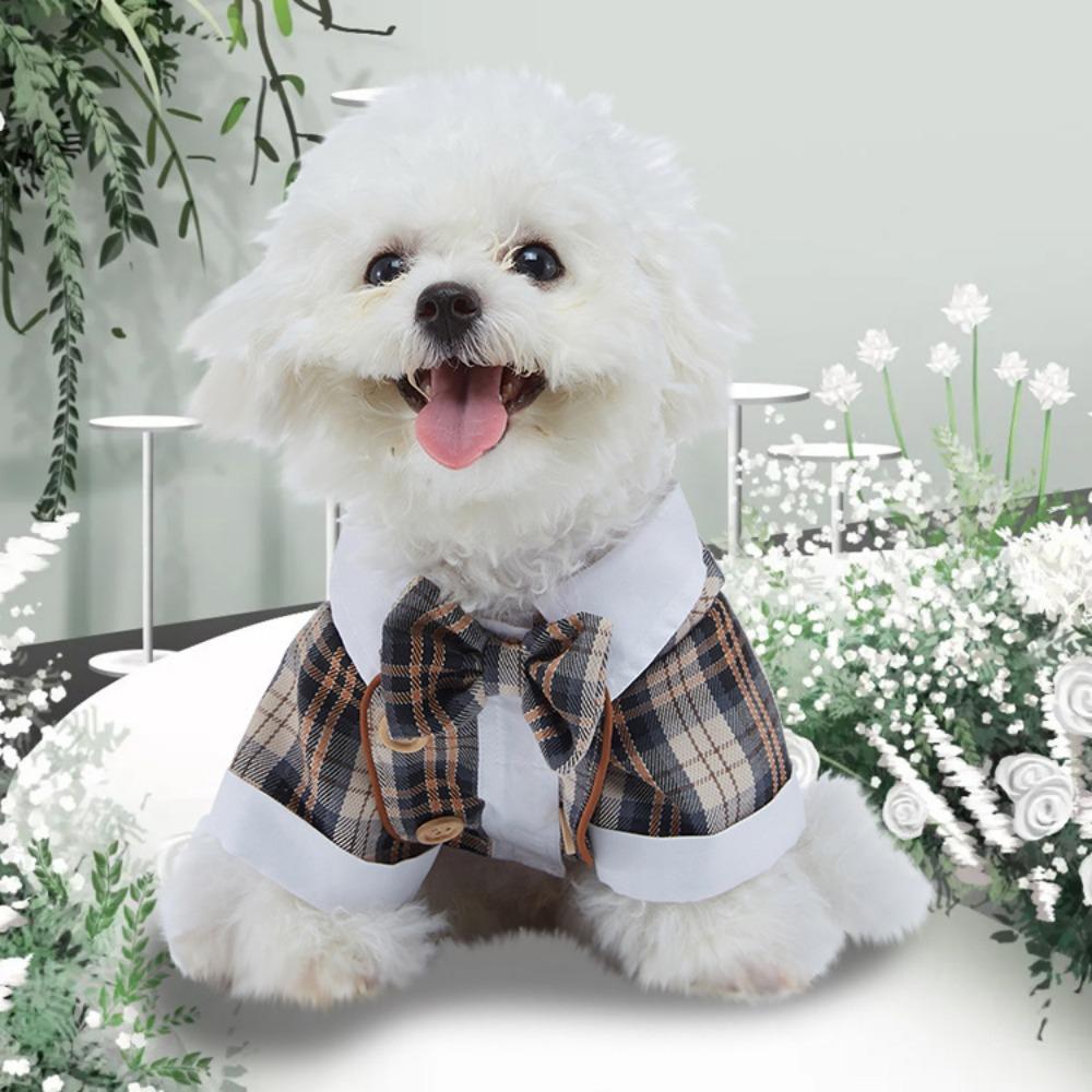 New Pet Dress Wedding Party Autumn Dog Dress Polyester Tie Suit Dress Puppy Dress