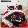 Game King Queen Duvet Cover 3D Black Game Handle Bedding Set for Kids Teens Boys Man Gamer Bedroom Decor Quilt Cover Pillowcase
