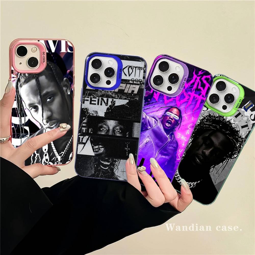 T-Travis S-ScottS Singer Phone Cover For IPhone 16 15 14 13 12 11 17 Pro Max Plus Color Silver Shell