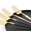 JANKNG 24Pcs White Gold Tableware Set Stainless Steel Dinnerware Spoon Fork Knife Cutlery Kitchen Food Flatware Silverware Set