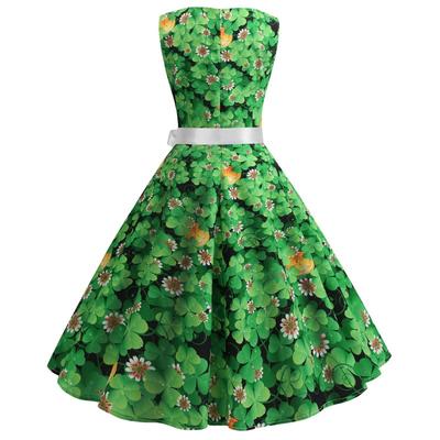 Irish Festival Source Hepburn Vintage St Patrick's Printed Dress