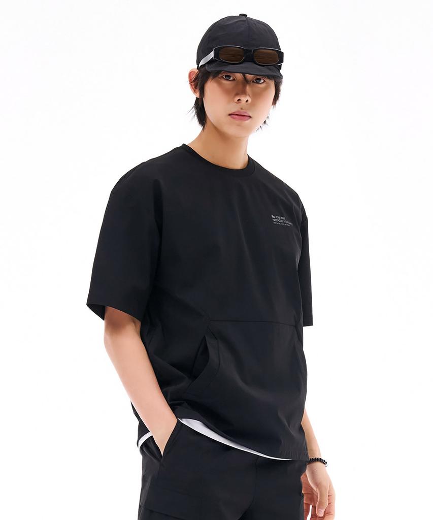 CHASECULT Unisex Cool Stretch Pocket Short Sleeve T-Shirt - Black