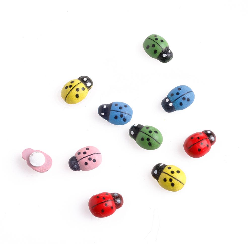 50pcs Outdoor Mini Landscape Dollhouse Decor Cute Fairy Garden Ladybug Figurine