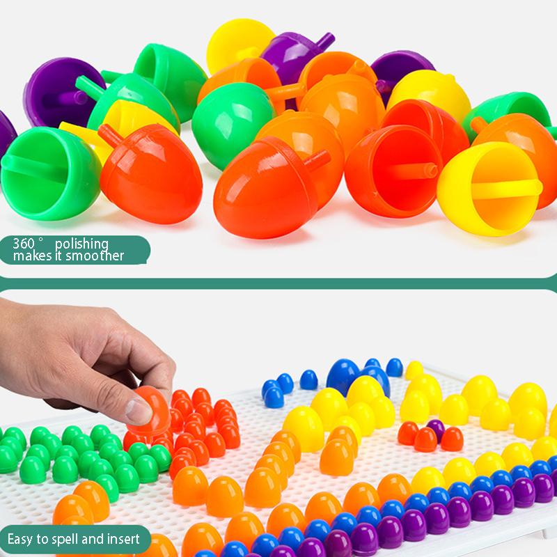 Mushroom Nails Plate Toys Puzzles Jigsaw Puzzle Creative Mosaic Pegboard Educational Toys Educational Building Block Diy Toys