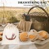 Cotton Linen Bread Bag, Reusable Drawstring Bag for , Food Storage Loaf Bag