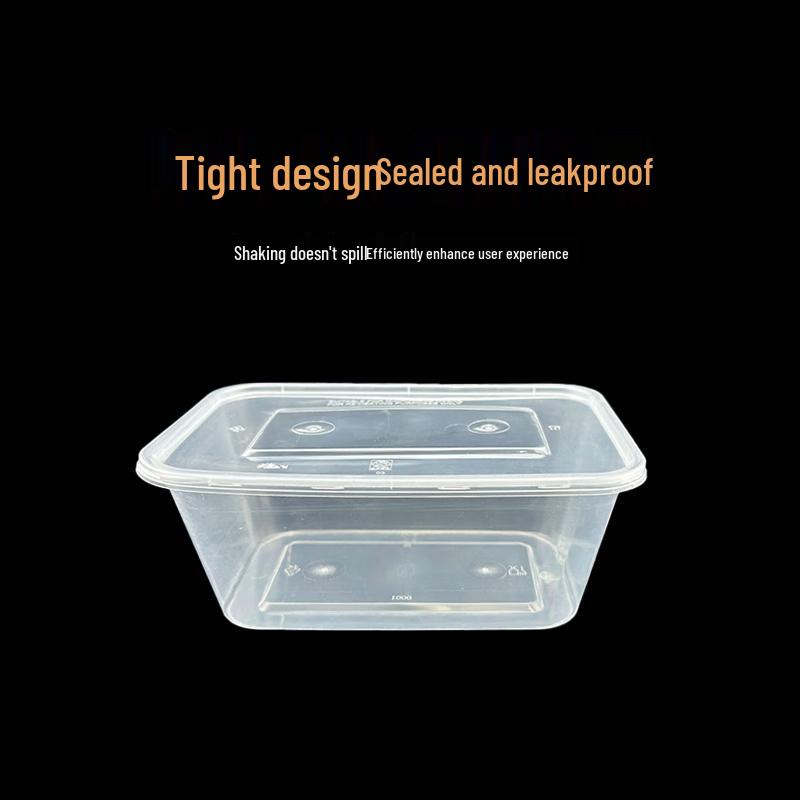 Deshangyuan 1000ml Rectangular Disposable Microwavable Food Containers - 300 Sets