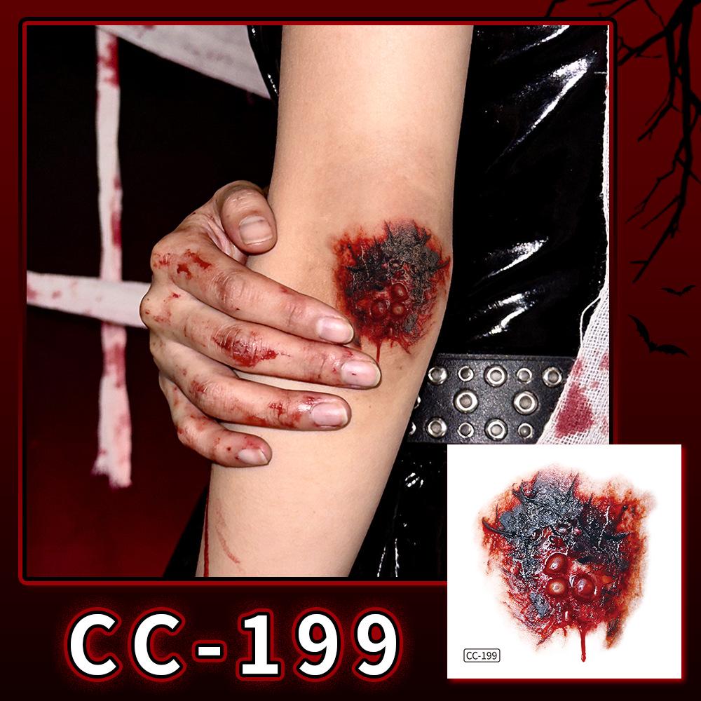 Nuovi Tatuaggi Impermeabili di Halloween Horror Cicatrice Faccia - Adesivi Trucco Opachi per Feste Festival