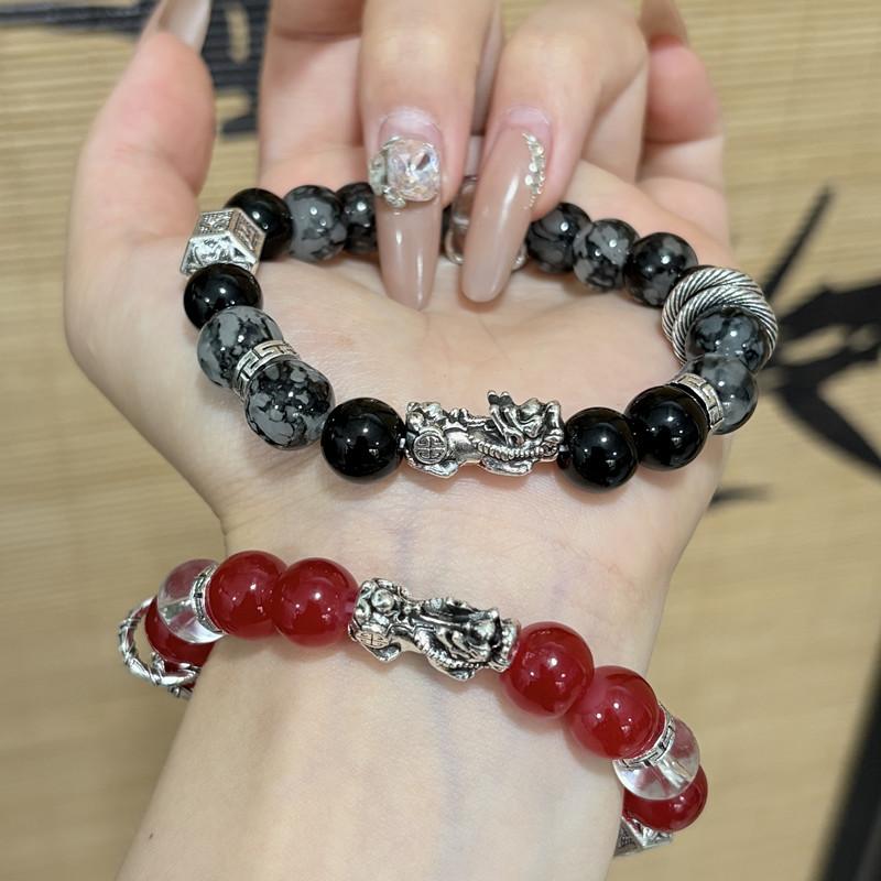 

Original couple style antique handmade Pixiu beaded bracelet men s bracelet girls new Chinese wrist jewelry