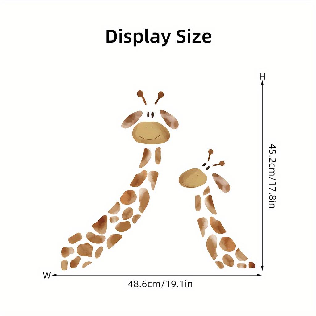 1Pc Cartoon Two Giraffe Wall Stickers on The Wall Home Decoration for Children Room Kids Baby Room Decor for Bedroom Living Room