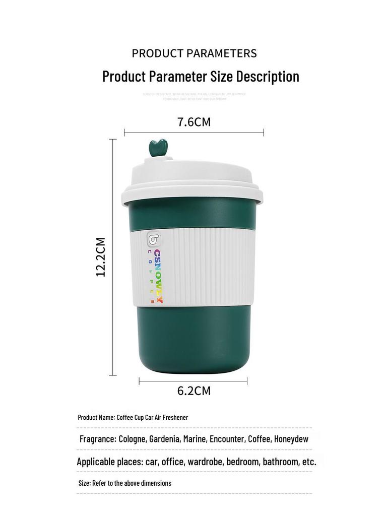 Car Coffee Cup Aroma Diffuser: Long-Lasting Essential Oil Fragrance, Odor Remover, and Freshener.