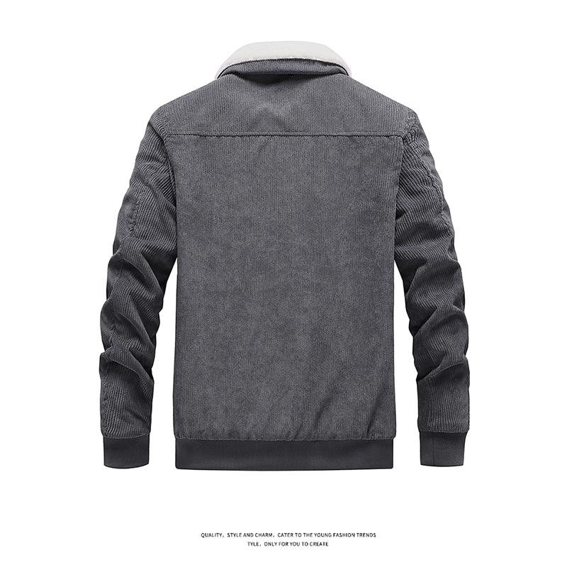 Warm Parker Jacket Men Autumn Winter Lambswool Loose Casual Jacket Men Fashion Corduroy Coat Thick