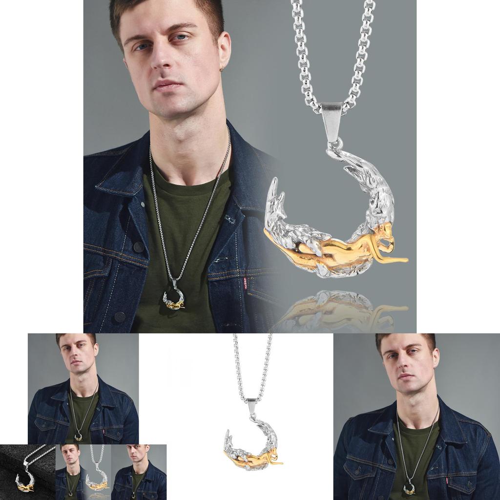 Stunning Moon Goddess Necklace For Women Elegant Titanium Steel Pendant Jewelry