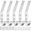 Wall Hooks for Hanging Coats - 5 Pack Double Hook Design, Hat Organizers, Wall Mount Hangers for Bags and Keys, Perfect for Garage, Workshop,