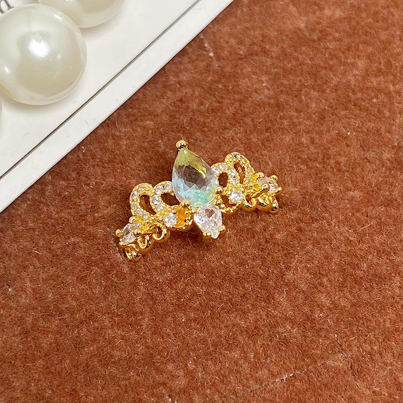 Mittelalterlicher Vintage Geometrischer Mikro-Inlay Personalisierter Öffnungsring Damenmode Retro Kalter Wind Nischendesign Ring