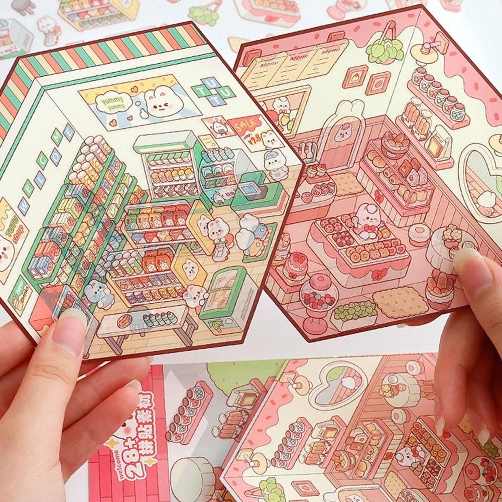 Decorative Visual Stacking Sticker DIY Landscaping Stickers Kawaii Miniature Scene 3D Stickers