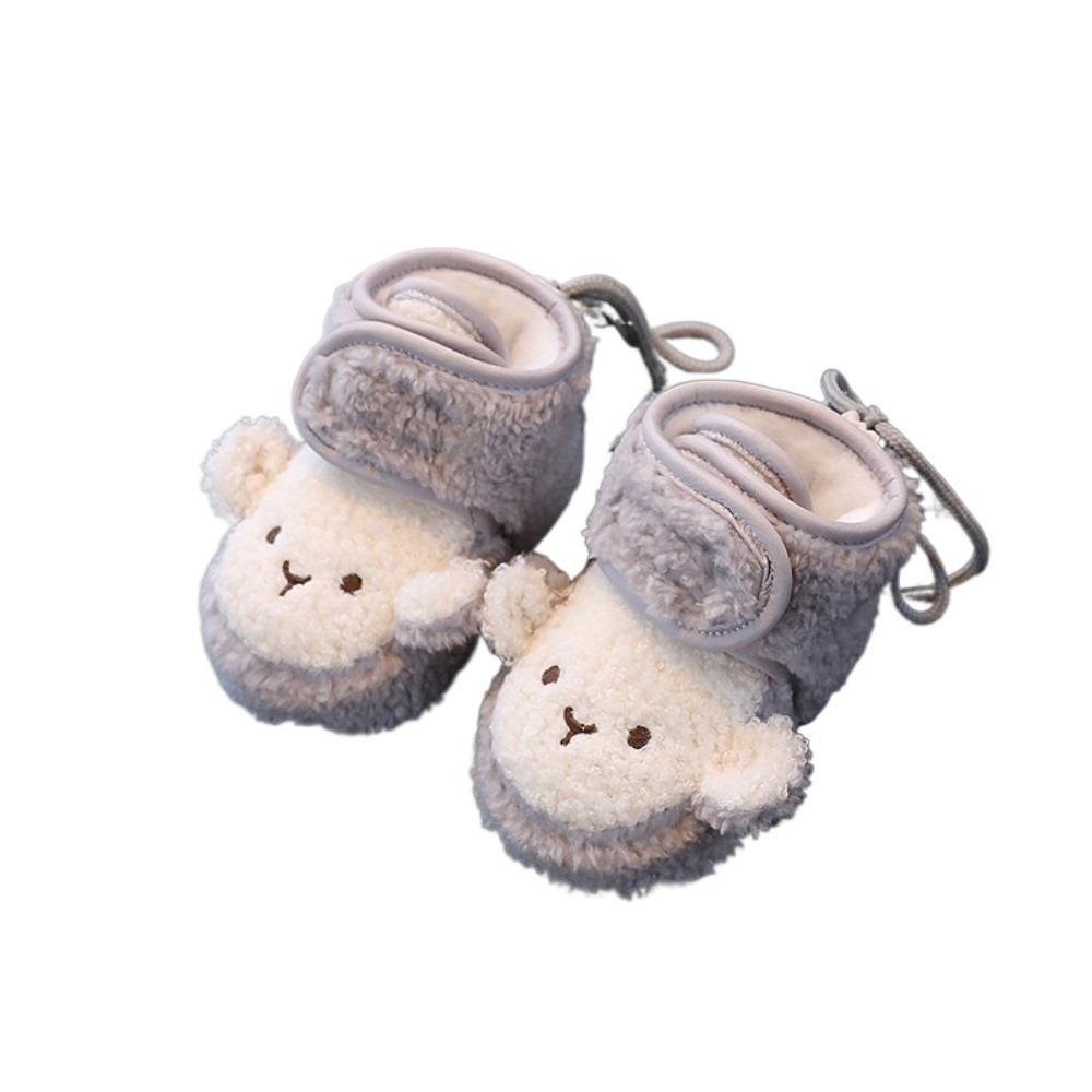 

Plush Newborn Baby Shoes Cute Monkey Anti-Slip Socks Casual Infant Girls Boys Girls Boys 12cm 5-9 months сірий