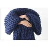 Chunky Merino Wool Blanket Thick Large Yarn Roving Knitted Blanket Winter Warm Plaid Throw Blankets Sofa Bed Blanket