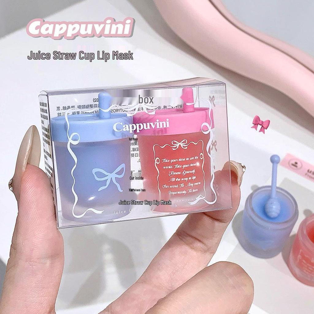 Cappuvini Lippenmaske: Feuchtigkeitsbalsam mit Fruchtgeschmack für die Tages-/Nachtpflege (Herbst Winter)