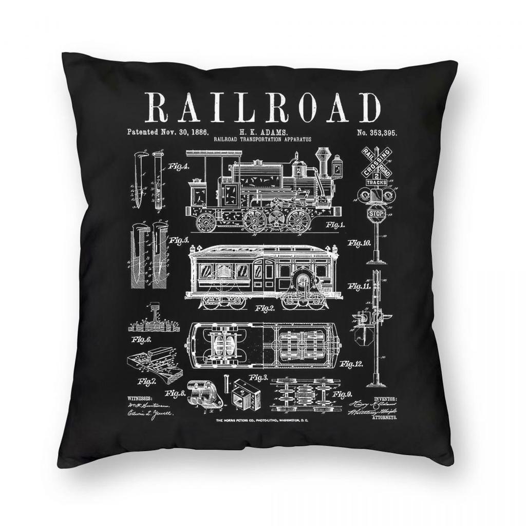 Eisenbahn Dampflokomotive Patent Kissenbezug Polyester Leinen Samt Kreativ Reißverschluss Dekorative Sofa Kissenhülle