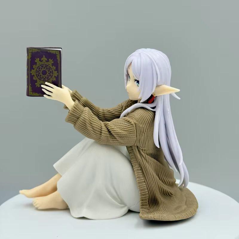 11cm Anime Frieren: Beyond Journey's End Frieren Reading Sitting Pose Action Figures Desktop Ornament Decoration Trendy Toy Gift