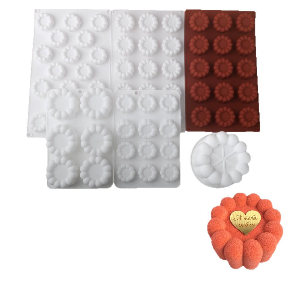 Schwarze Silikon Mousse Kuchenformen: Quadrat, Dreieck, Herz, Stern & Blumenformen