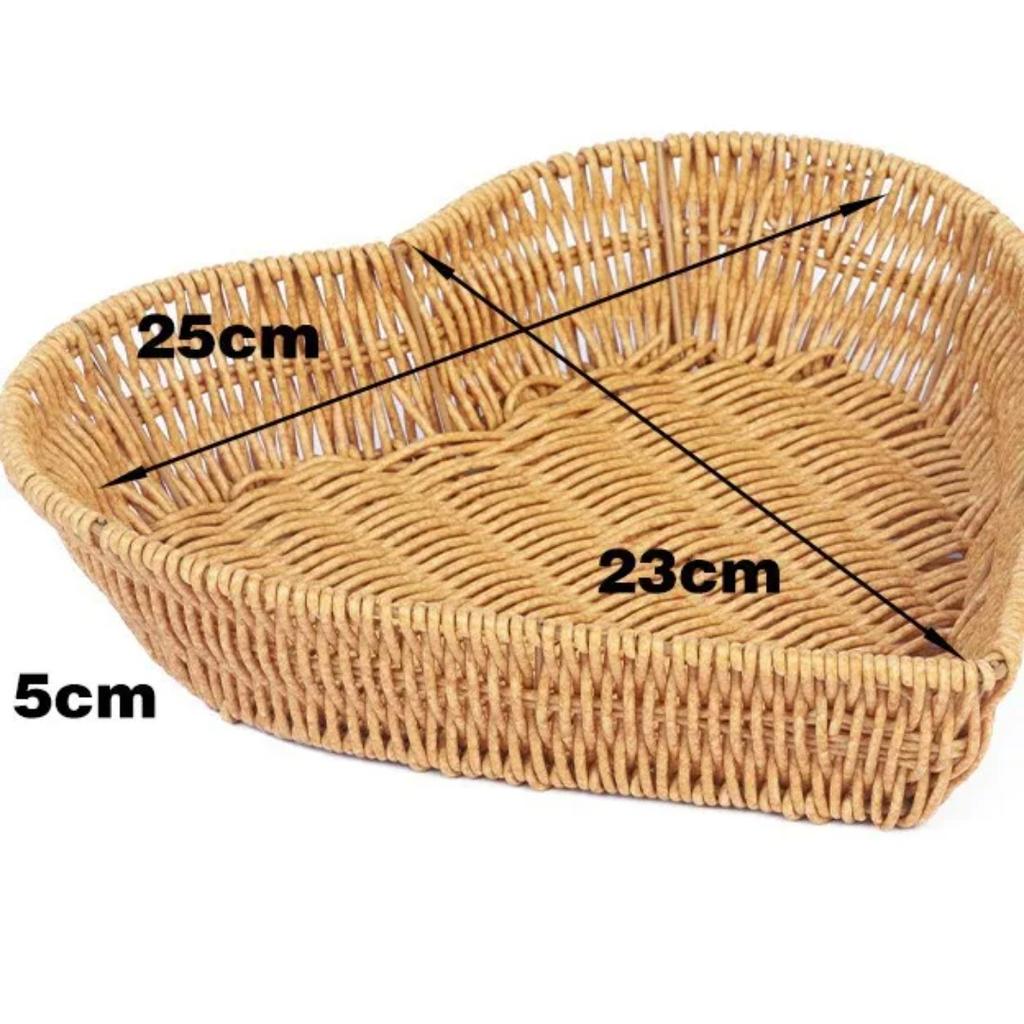 Woven Storage Basket Imitation Rattan Organizer Fruit Bread Container Home Kitchen Restaurant Display Tray Durable Multi-Use