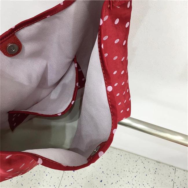 Seasonal Japanese & Korean Polka Dot Floral Tote Bag - Women's Shoulder Bag