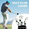 3Pcs PU Leather Golfs Club Head Cover Leaf Pattern Putter Cover Fairway Wood Headcover Hybrids Cover Golfs Accessory