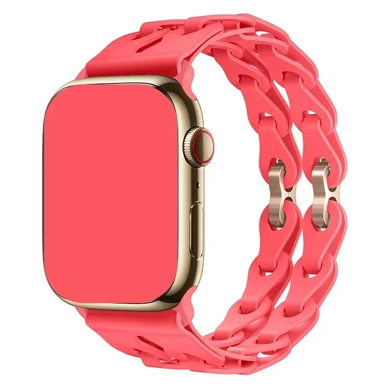Silicone Strap for Apple Watch Ultra 2 Band 49 44 45 46 42 38 40 41mm Sport Correa Bracelet for Iwatch Series10 9 8 7 6 5 Se 4 3