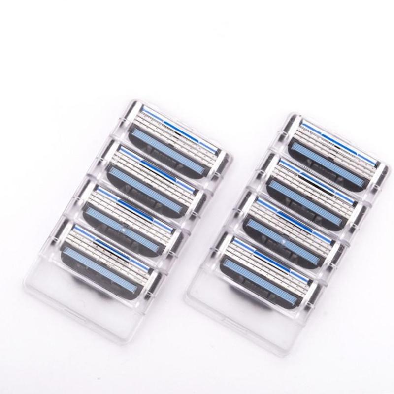 8Pcs Shaving Razor Blades for Men 3layers Blade Shaving Cassette for Mache 3 Replace Top