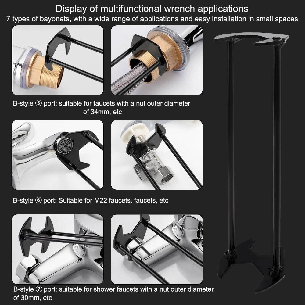 1Pcs Four-claw Hexagon Pipe Repair Disassembly Maintenance Tool Plumbing Tool Sink Wrench