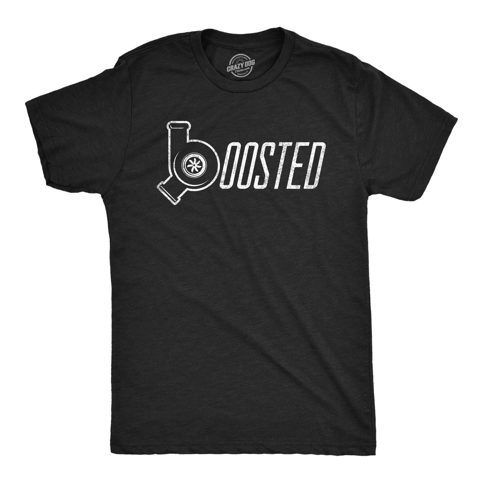 Mens Boosted T Shirt Funny Car Guy Mechanic Turbo Garage Graphic Novelty Tee for S