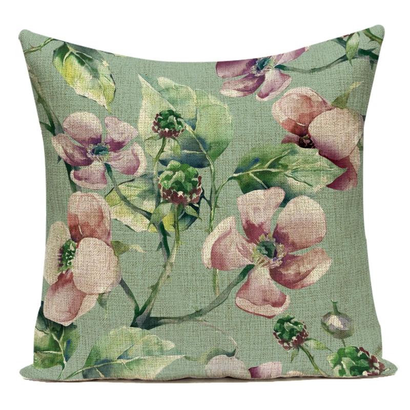 Decorative Throw Pillows Case Purple Plant Flower Lavender Polyester Pillow Cushion Cover For Living Room Sofa Car Home Decor