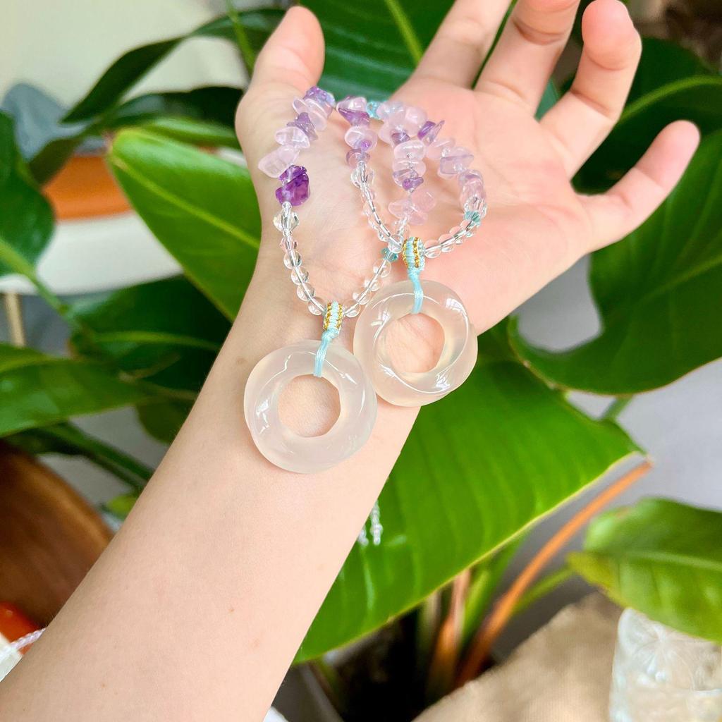 Rose Quartz Nine-Tailed Fox Crystal Pendant Necklace